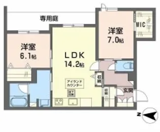 シャーメゾン クレスト ライフ【1階】の間取り