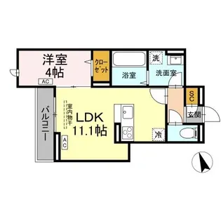 広島県福山市曙町5【アパート】の間取り