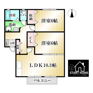 サニークレストB【2階】の間取り