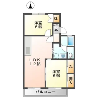 グランドール愛【2階】の間取り