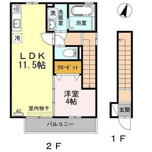 広島県福山市駅家町大字万能倉【アパート】の間取り