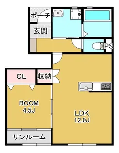 群馬県前橋市箱田町【アパート】の間取り