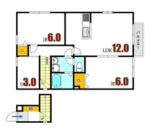 メゾンユミ【2階】の間取り