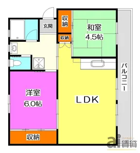 ビレッジハウス所沢II【5階】の間取り