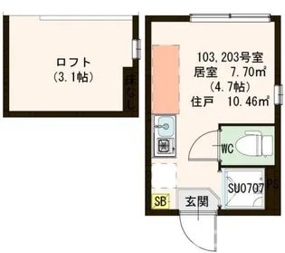 ハーモニーテラス中央【1階】の間取り