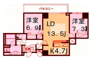 ドゥーエ横浜駅前【18階】の間取り