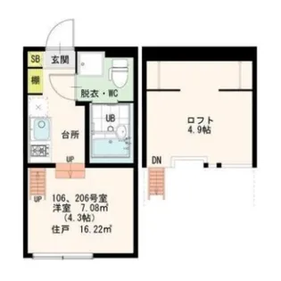 Chocolat Akabane【2階】の間取り