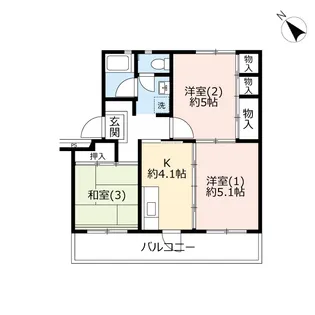 UR虹ヶ丘【5階】の間取り