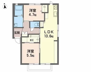 シルエット野口 B棟【2階】の間取り