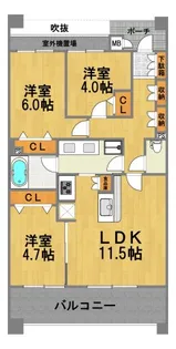 東京都青梅市河辺町1【マンション】の間取り