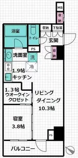 デュフレ横浜石川町【8階】の間取り
