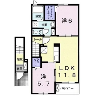 ベレット万願寺II【2階】の間取り