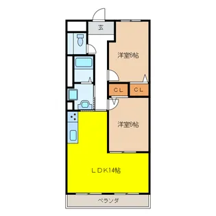 岐阜県岐阜市宇佐南1【マンション】の間取り