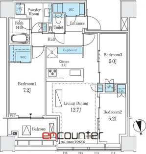 SHIROKANE The SKY E棟【30階】の間取り