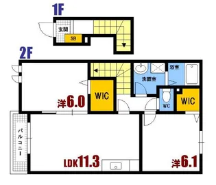 若葉A【2階】の間取り