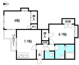 サンパレス【2階】の間取り