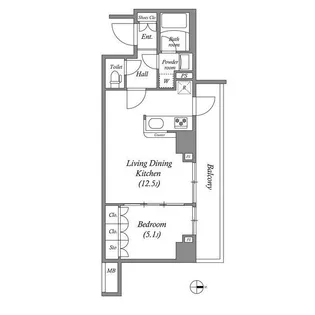 GENOVIA本所吾妻橋skygarden【4階】の間取り