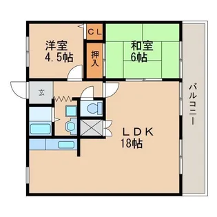 カルフールII【3階】の間取り
