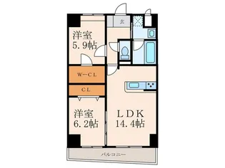 DAZZLE霧ヶ丘【8階】の間取り