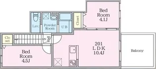 ミハス中野II【2階】の間取り