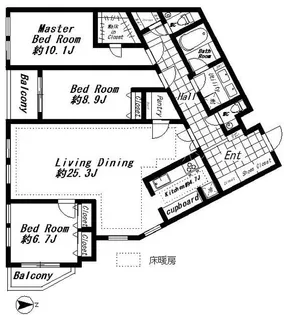 ビバリーホームズ広尾【4階】の間取り