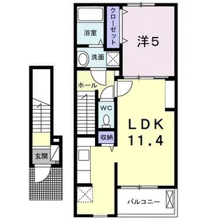 クラール東村 B【2階】の間取り