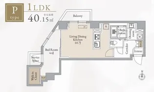 ジオエント新中野【6階】の間取り