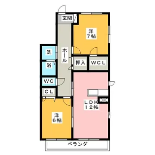 ルミエール瀬古【1階】の間取り