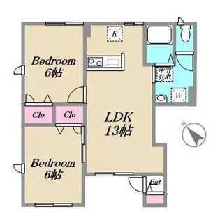 リバーサイドヴィレッジ1棟【1階】の間取り