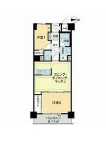 ライオンズマンション仙台堀川公園【8階】の間取り