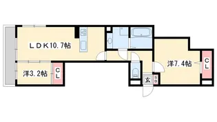 メゾンドソルテ B棟【1階】の間取り