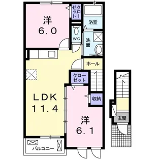 エアリーヒルズ参番館【2階】の間取り