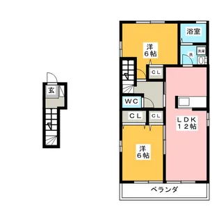 カーム外土居【2階】の間取り