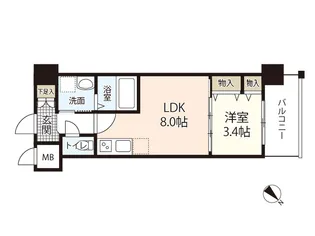 N-clair比治山本町【4階】の間取り