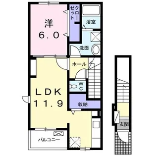 デーアII【2階】の間取り