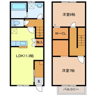 Maisonette land 寺家Bの間取り