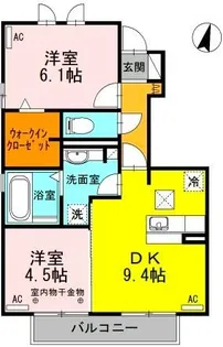シャトーT B【1階】の間取り