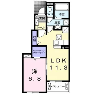 アウフヘーベンI【1階】の間取り