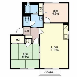 サニーファイブD【2階】の間取り