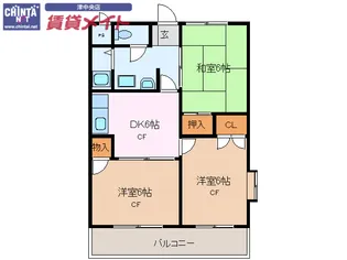マンション青山【1階】の間取り