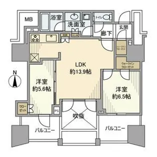 プラウドタワー名駅【17階】の間取り