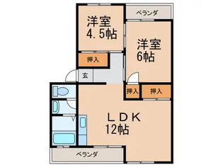 三城ハイツ【2階】の間取り