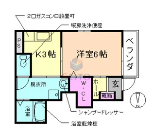 メゾンジェルメ【1階】の間取り