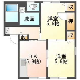 ユーハイムB【2階】の間取り