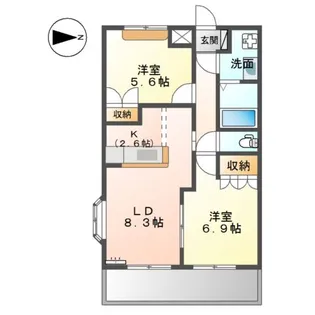 グランベル・ハウス【2階】の間取り