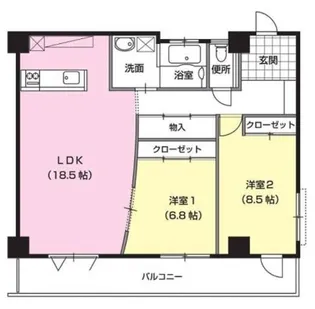 ラ・コリーヌ・ドゥ エスエイチ(RH)【3階】の間取り