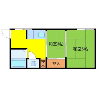 出倉アパート【2階】の間取り