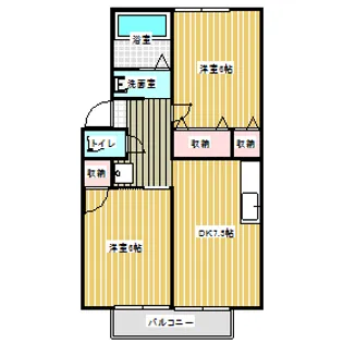 テクノハイツ B棟【1階】の間取り