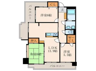 サンライフ九工大駅前II【4階】の間取り