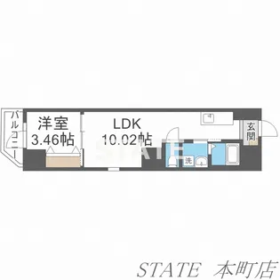 URBAN PARK難波南【11階】の間取り